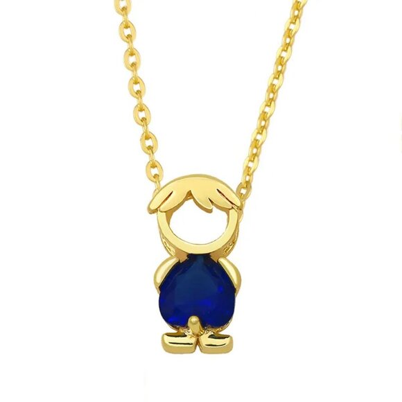 Elegant Gold Filled Necklace with Blue Pendant - Picture 1 of 4